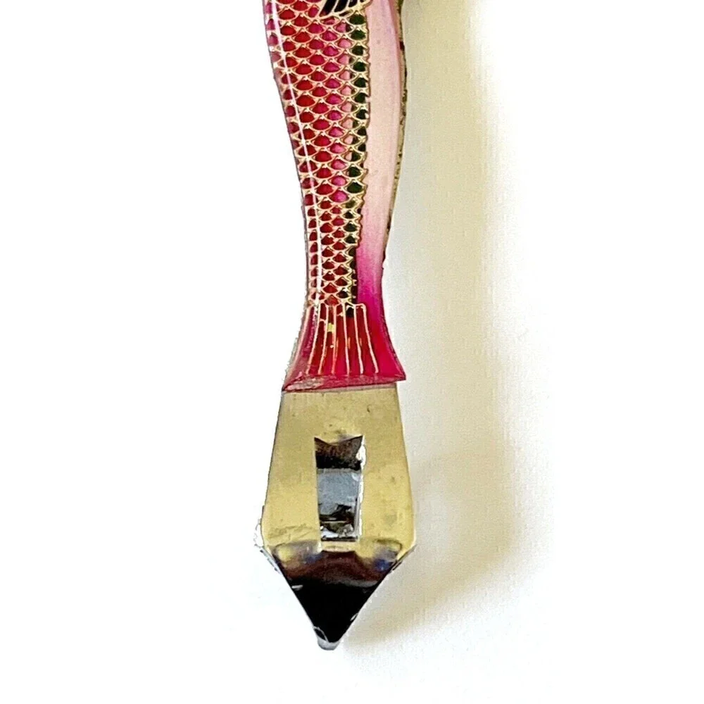 Vintage Bottle Opener Rainbow Trout Fish Red Metal Barware Japan Handheld